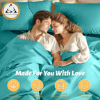 Shilucheng 100% Egyptian Cotton King Size Sheets Set - 1000 Thread Count,Luxury Cotton Bed Sheets,Breathable & Cooling Bedding And Pillow Cases, 16 Inch Deep Pocket - 4 Piece (Seafoam, King)