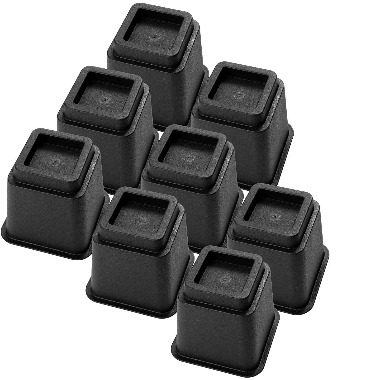Bed Risers 5 Inch, Heavy Duty Square Furniture Frame Lift For Couch, Chair, Desk, Sofa And Bunk Bedpost, Set Of 8