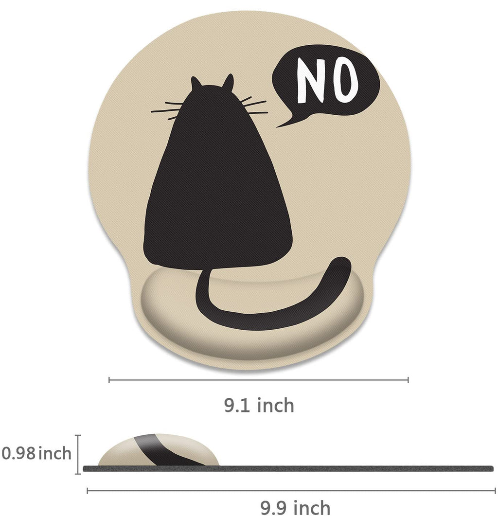 Britimes Ergonomic Mouse Pad With Wrist Support Lonely Cat Back View Non-Slip Rubber Base Mousepad For Home Office Gaming Workin
