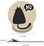 Britimes Ergonomic Mouse Pad With Wrist Support Lonely Cat Back View Non-Slip Rubber Base Mousepad For Home Office Gaming Workin