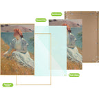 Golden State Art, 24X36 Aluminum Gold Photo Frame With Plexiglass - Swivel Tabs, Sawtooth Hangers, Spring Clips - Metal Wall Pos