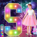 imprsv 4FT Colorful Marquee Light Up Letters S, 18 Colors Light Up Letters Alphabet Sign with Remote, One Letters First Birthday