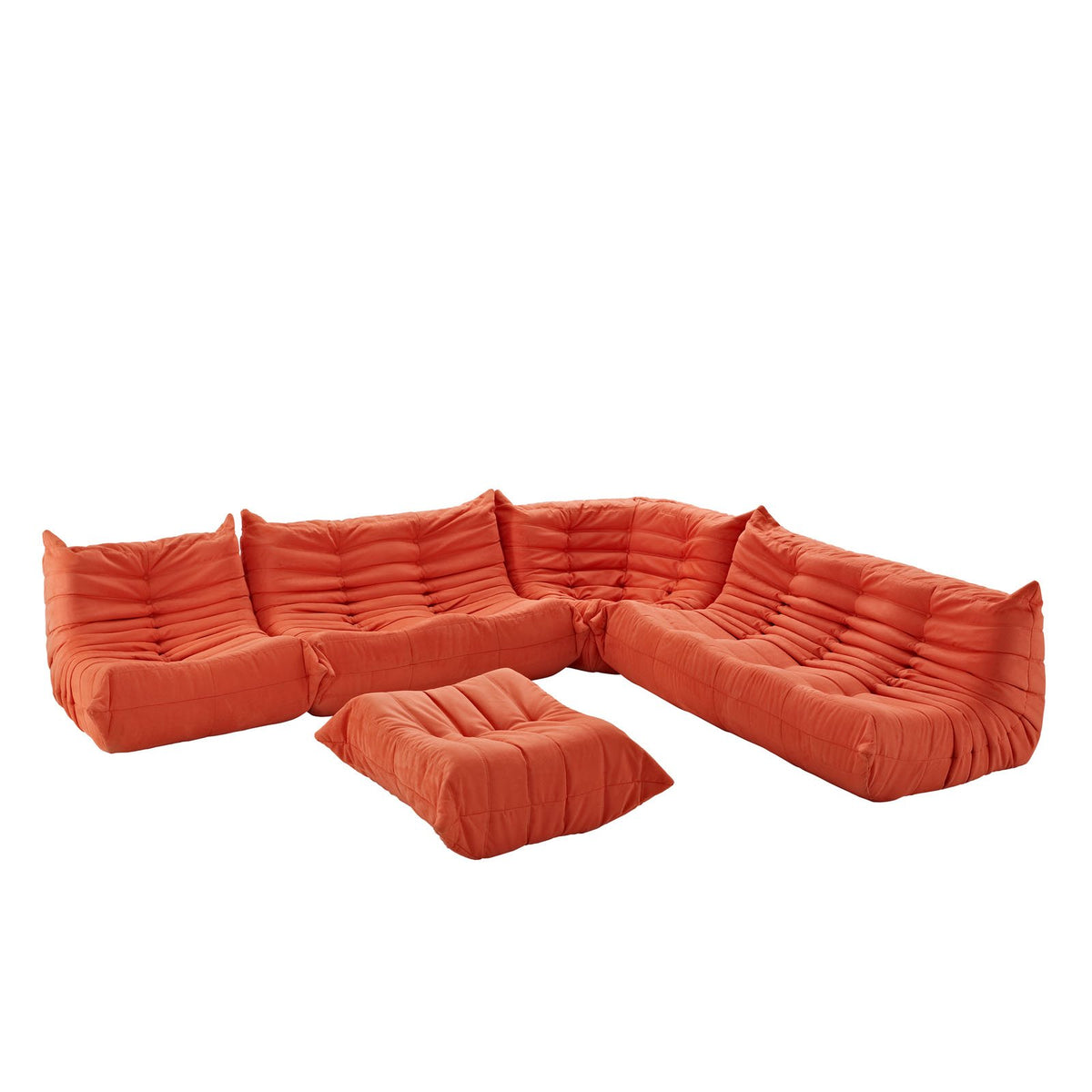 Modway Waverunner Memory Foam Sectional Sofa In Orange