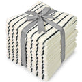Jacquotha Striped Cotton Washcloths 12 Pack, 13 x 13 - Soft Wash Cloths for Bathroom, Kitchen, Gym, Face, Black and Cream