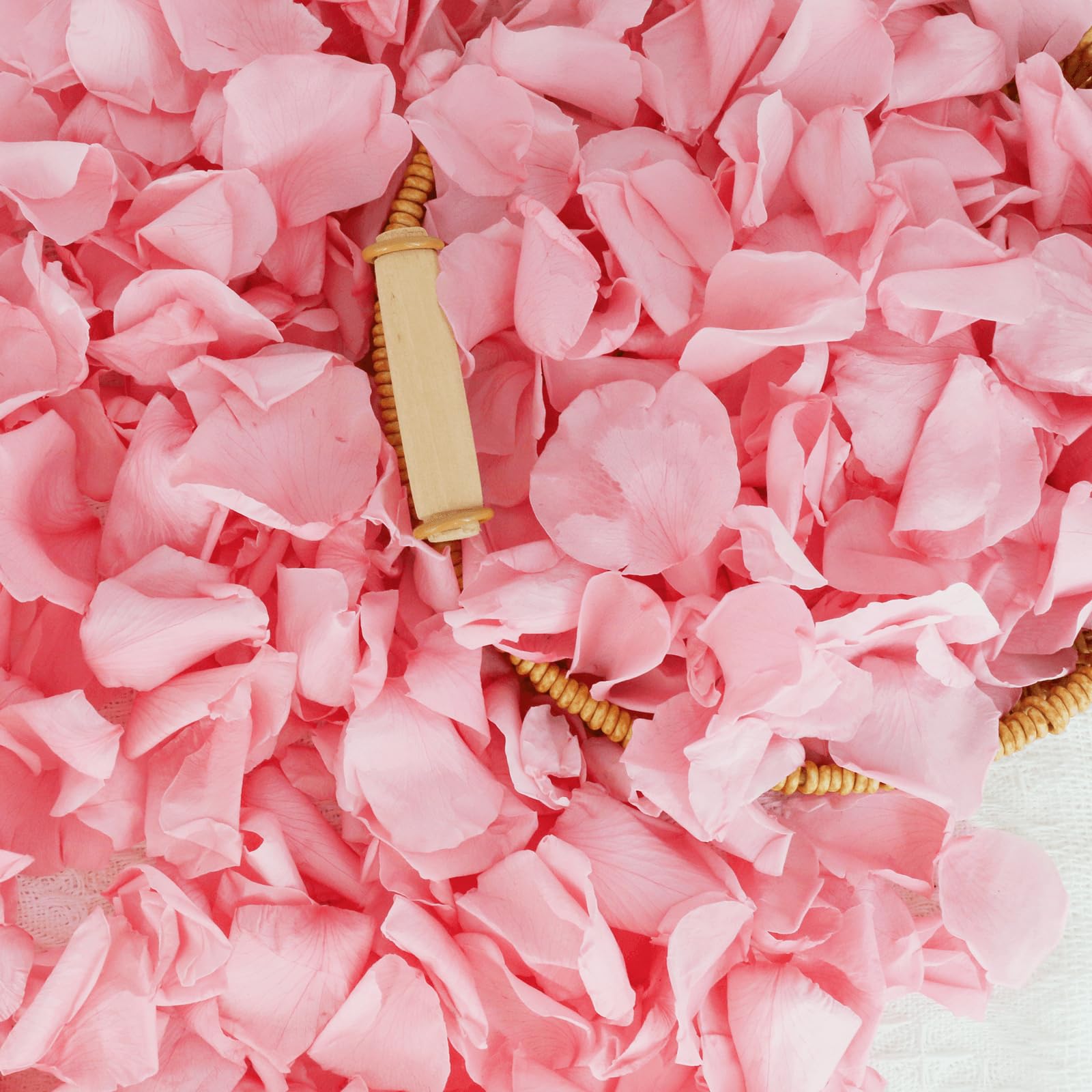 Koceko Dried Real Pink Rose Petals, Preserved Flower Petals 1.75oz for Valentine's Day Gifts Wedding Party Decor, Flower Girl, D
