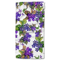 HGOD DESIGNS Violet Hand Towels,Watercolor Painting Purple Flowers Green Leaves 100% Cotton Soft Bath Hand Towels for Bathroom K