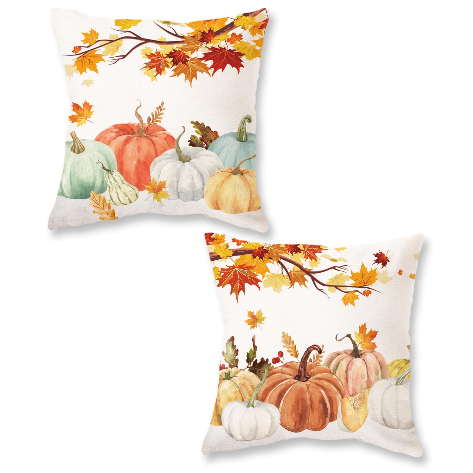 Onway Fall Pumpkins Pillow Covers 20X20 Inch Set Of 2 Farmhouse Autumn Thanksgiving Decor Lumbar Cushion Cases For Couch Home De