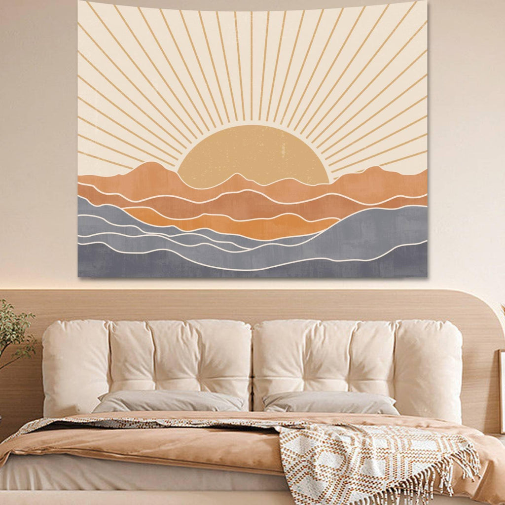 Apdidl Boho Tapestry Wall Hanging For Bedroom Aesthetic, Bohemian Vintage 70S Rainbow Sun Tapestries For Living Room, Retro Hipp