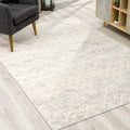 HomeRoots 100% Polypropylene 2’ x 15’ Ivory Distressed Ikat Pattern Runner Rug