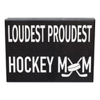 JennyGems Hockey Mom Gifts, Loudest Proudest Hockey Mom Wooden Sign, Decor and Wall Hanging, Made in USA