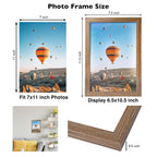 Jcjmy 7X11 Picture Frame Set Of 6 Rustic Brown For Wall Hanging Or Tabletop- Wall Mounting Horizontally Or Vertically, 7 X 11 Wa