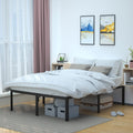 Amazon Basics Sturdy Heavy-Duty Non-Slip Platform Bed Frame Full Size Storage, Steel Slat Support, Noise Free, Easy Assembly, 18