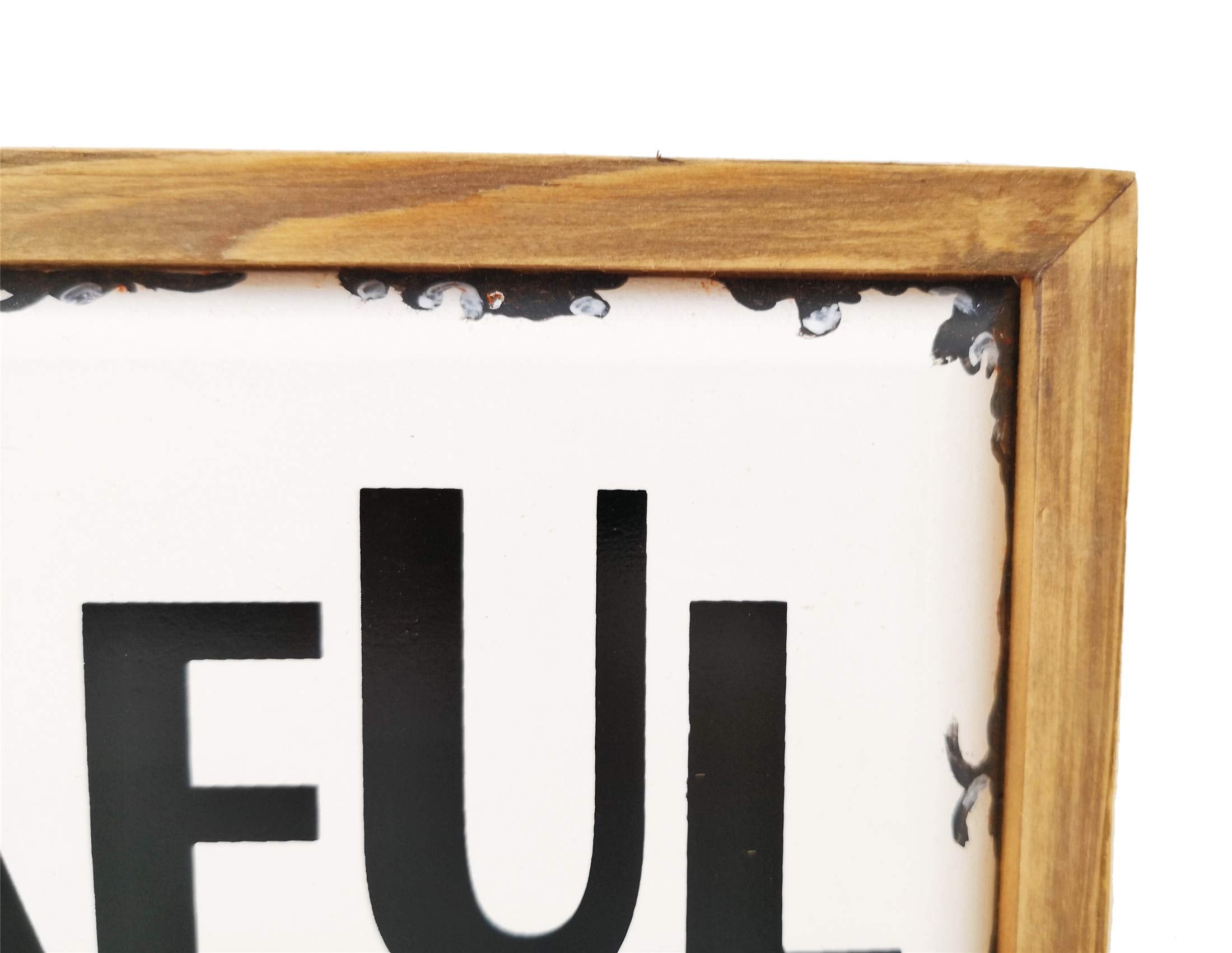 Parisloft Thankful Enamel Surface Decorative Shelf Sitter Inspirational Wood Block Sign Table Top Decor Plaque 10 X 2 X 3.75 Inc