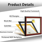 Minesaxel 5X10 Business License Frame With Mat Fits 3.5X8 Cosmetology License For Wall And Tabletop Double Display (Cherry Red,