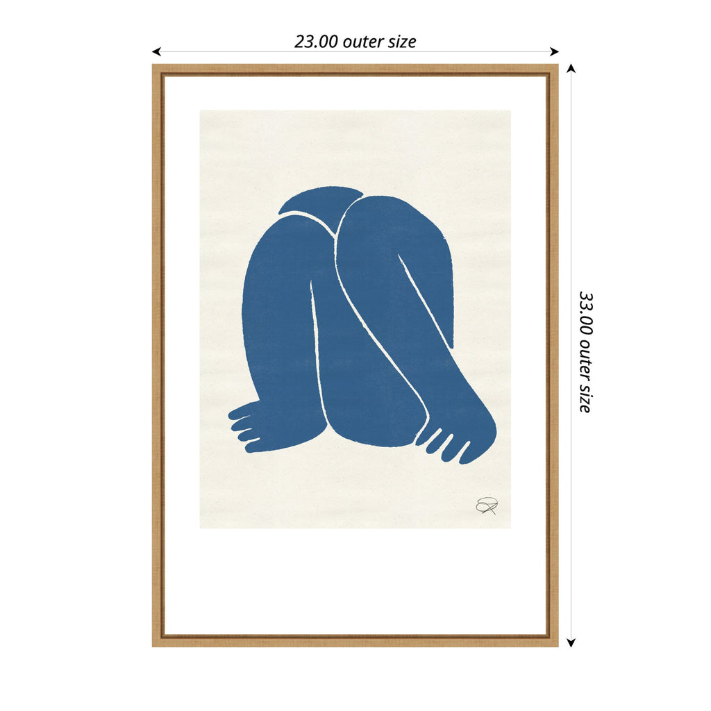Sylvie Head Down II Royal Framed Canvas by Rocket Jack