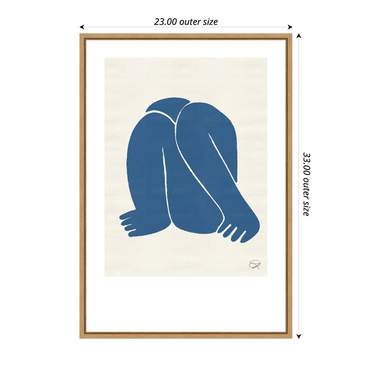 Sylvie Head Down II Royal Framed Canvas by Rocket Jack