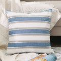 Natus Weaver Stripe Lined Linen Burlap Square Throw Cushion Cover Sham Euro Pillowcase With Hidden Zipper, 24' X 24 '