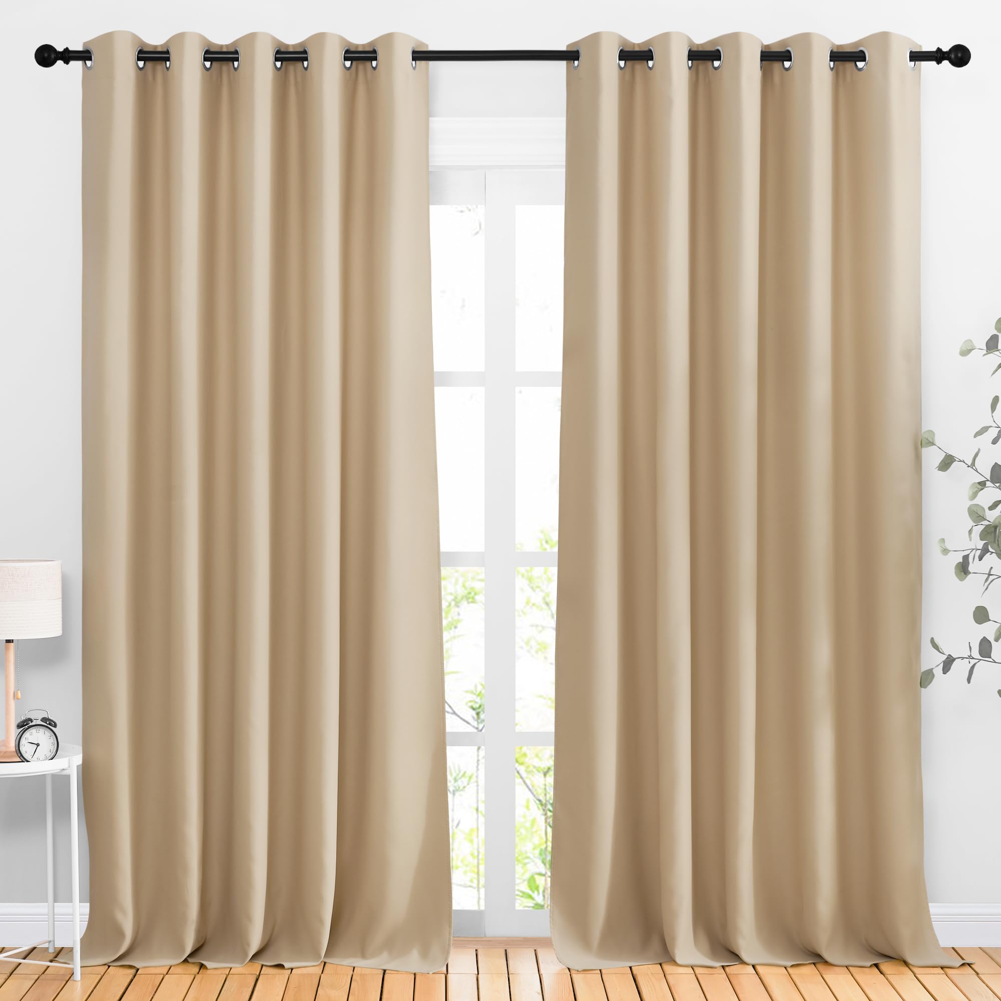 Nicetown Room Darkening Curtains For Room Divider, Grommet Thermal Curtains Light & Sound Reducing Window Treatments For Sliding