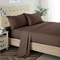 Lanest Housing King Sheet Set, 2400 Thread Count Soft Deep Pocket Microfiber Sheets, 4 Pieces Brown Bedding Sheets & Pillowcases