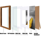 12X12 Picture Frames Solid Wood Display Pictures 10X10 Or 8X8 With Mat Or 12X12 Without Mat - 12X12 Inch Square Photo Frames Wit