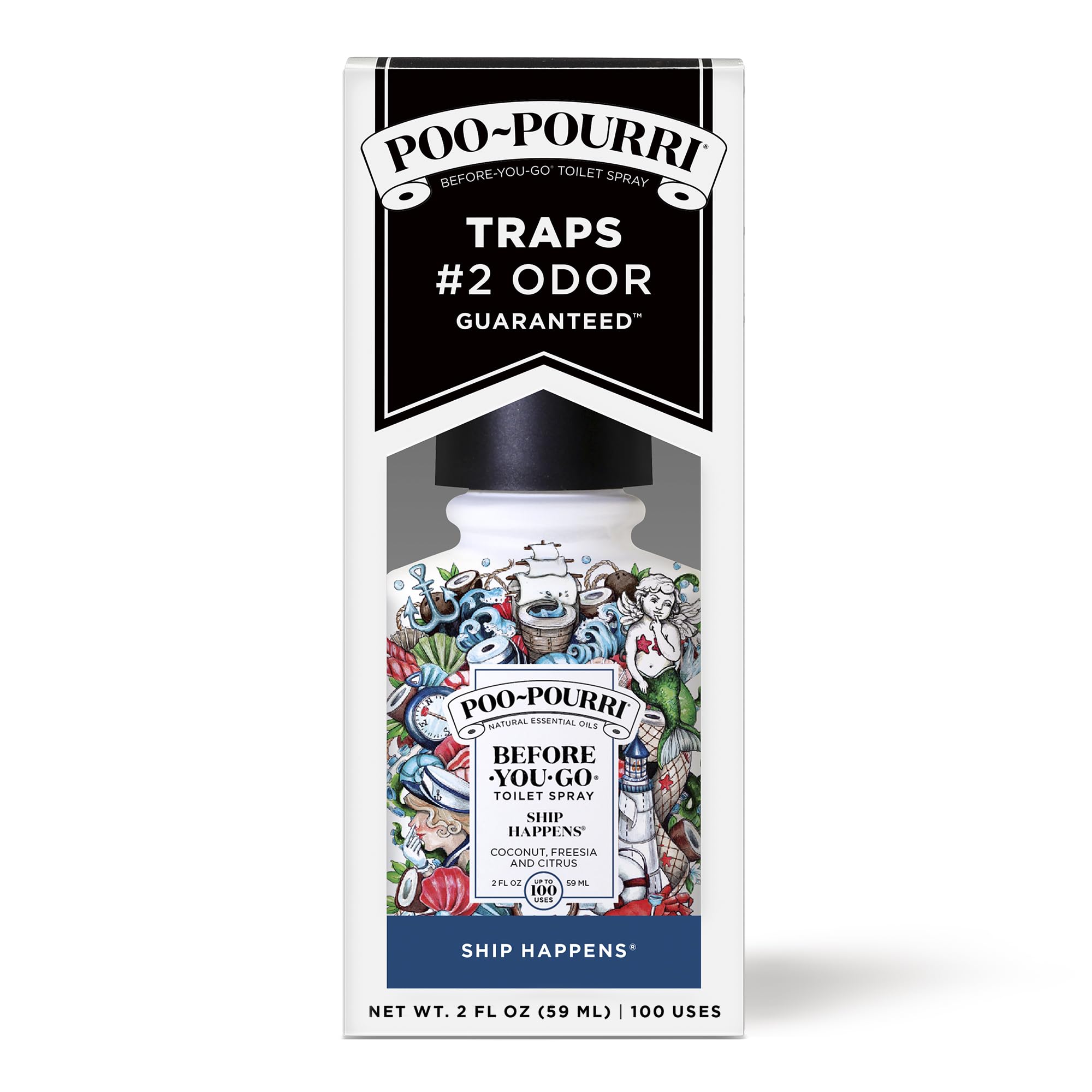 Poo-Pourri Before-You-Go Toilet Spray, Ship Happens, 2 Fl Oz - Coconut, Freesia And Citrus