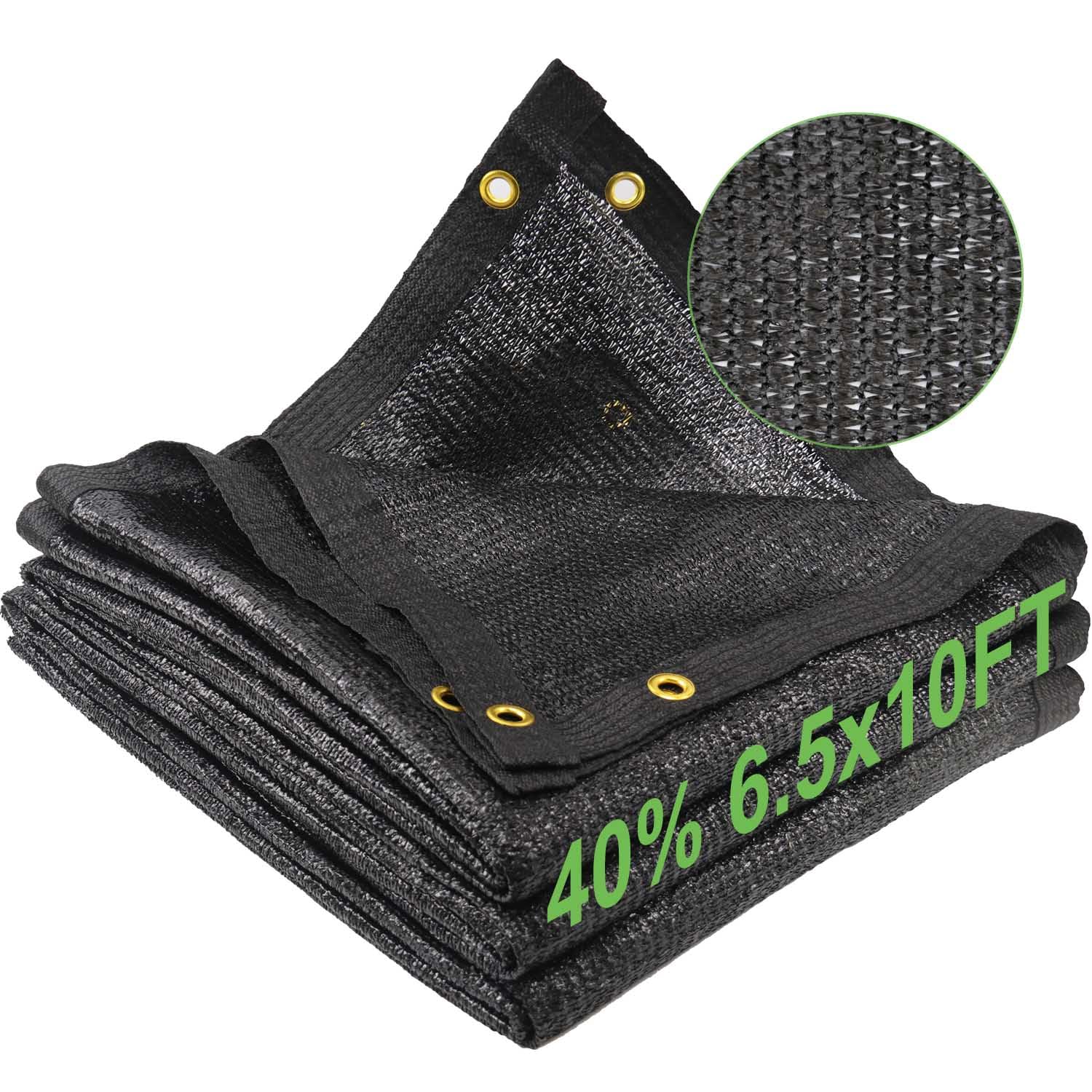 Mklsit Shade Cloth For Garden, 40% 6.5 X 10 Ft Greenhouse Shade Cloth Black Mesh Tarp With Reinforced Grommets, Resistant Sun Sh