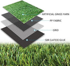 Petgrow Realistic Artificial Grass Rug 15Ftx30Ft, Customized Size Indoor Outdoor Garden Lawn Landscape Synthetic Grass Mat - Thi