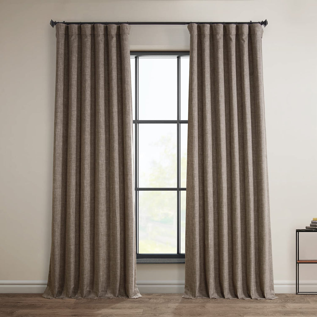 Hpd Half Price Drapes Faux Linen Textured Room Darkening Curtains For Bedroom 108 Inches Long (1 Panel), 50W X 108L Curtains For