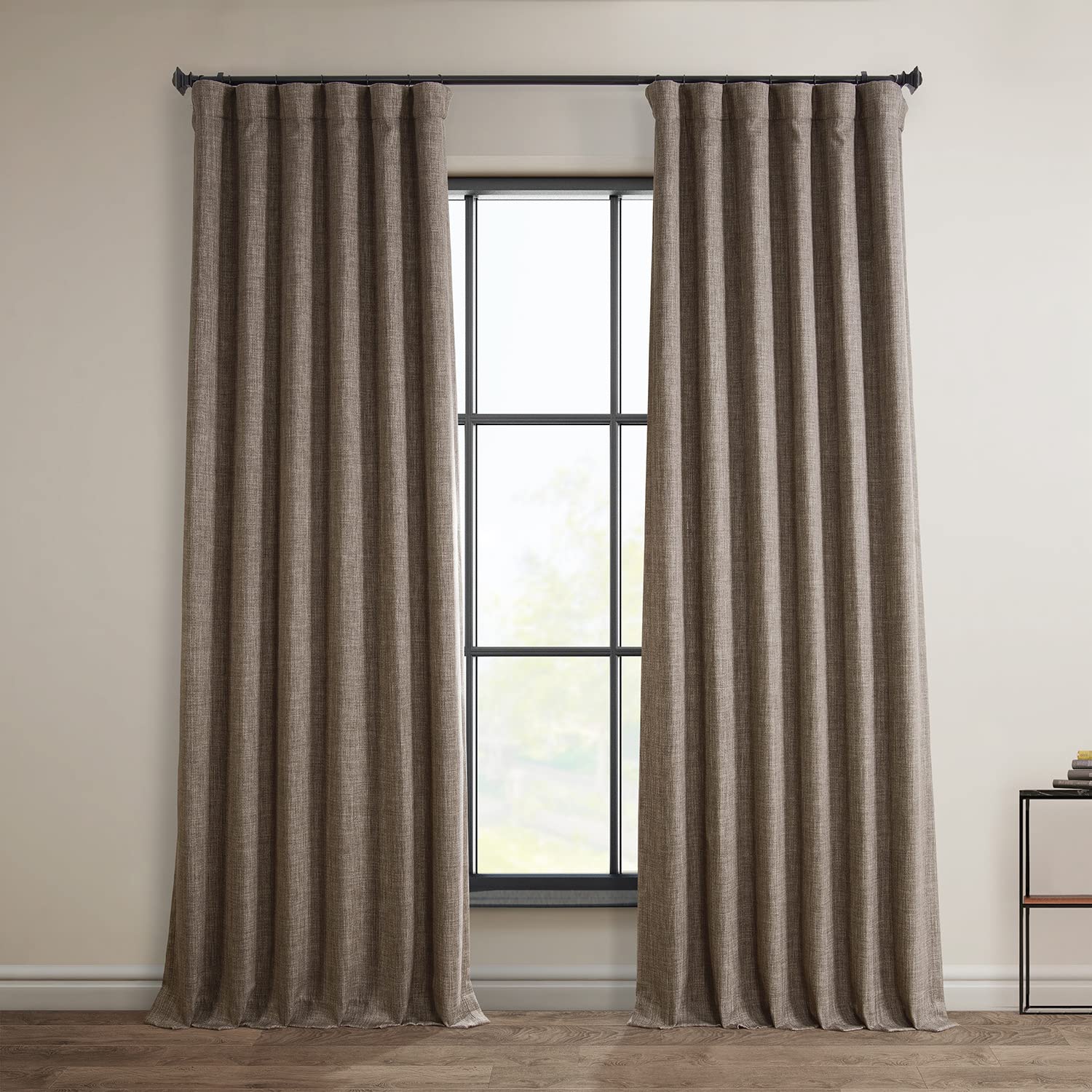 Hpd Half Price Drapes Faux Linen Textured Room Darkening Curtains For Bedroom 108 Inches Long (1 Panel), 50W X 108L Curtains For