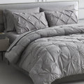 Maple&Stone Full Comforter Set - 7 Pieces Pintuck Bed In A Bag Full Pleat Pinch - Comforters Full Size - Comforter Set With Shee