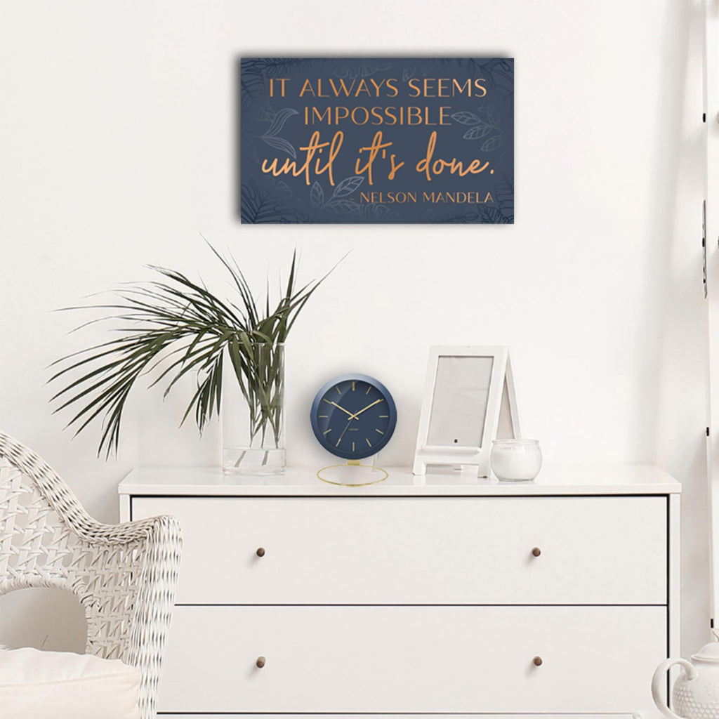 Inspirational Wall Art Canvas Poster For Bedroom, Office, Living Room - Framed Canvas - 10 X 16.5 Inch Motivational Print