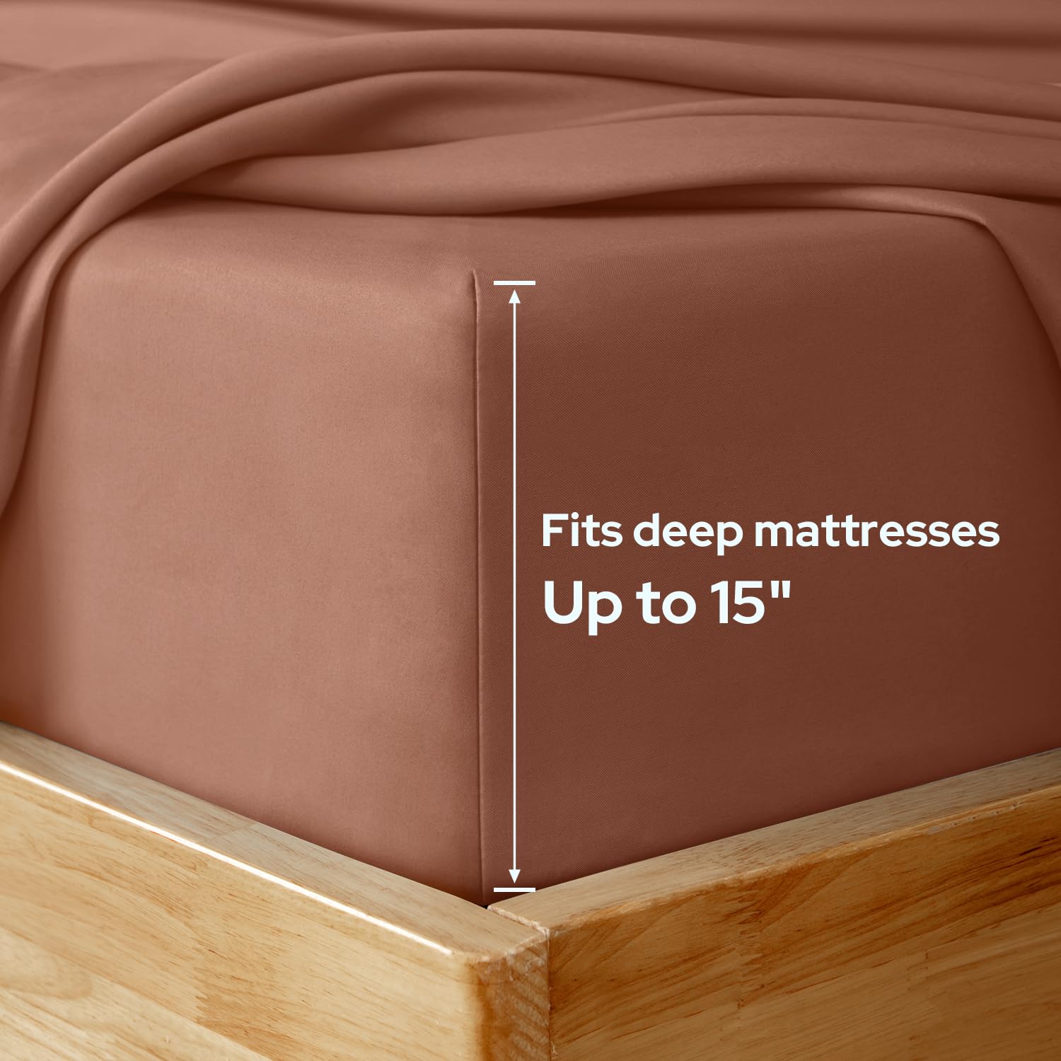 Homeideas Full Size Bed Sheets - 6 Piece Set (Bronze) - Extra Soft Brushed Microfiber 1800 Bedding Sheets Deep Pocket Wrinkle & Fade Free