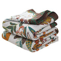 Fall Throw Blanket For Couch Bed Chair, 100% Cotton Muslin 4-Layer Breathable Woven Throws 60'X 80' Boho Vintage Quilt For All