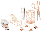U Brands Desktop Accessory Kit, Office Supplies Set, Wire Metal, Rose Gold, 10-Pieces