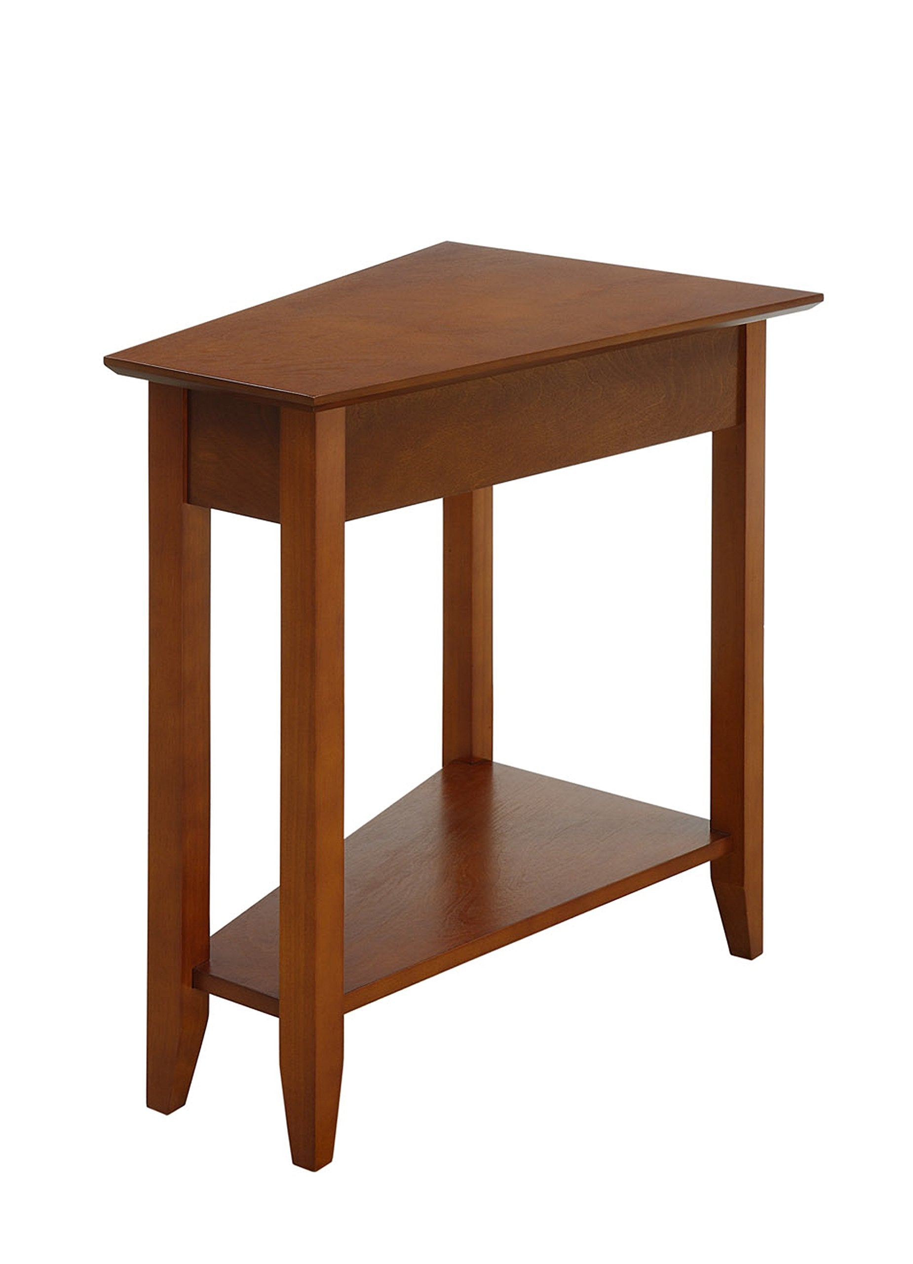 Convenience Concepts American Heritage Wedge End 24 Classic Living Storage Shelf, Side Family Room, Bedside Table, Cherry