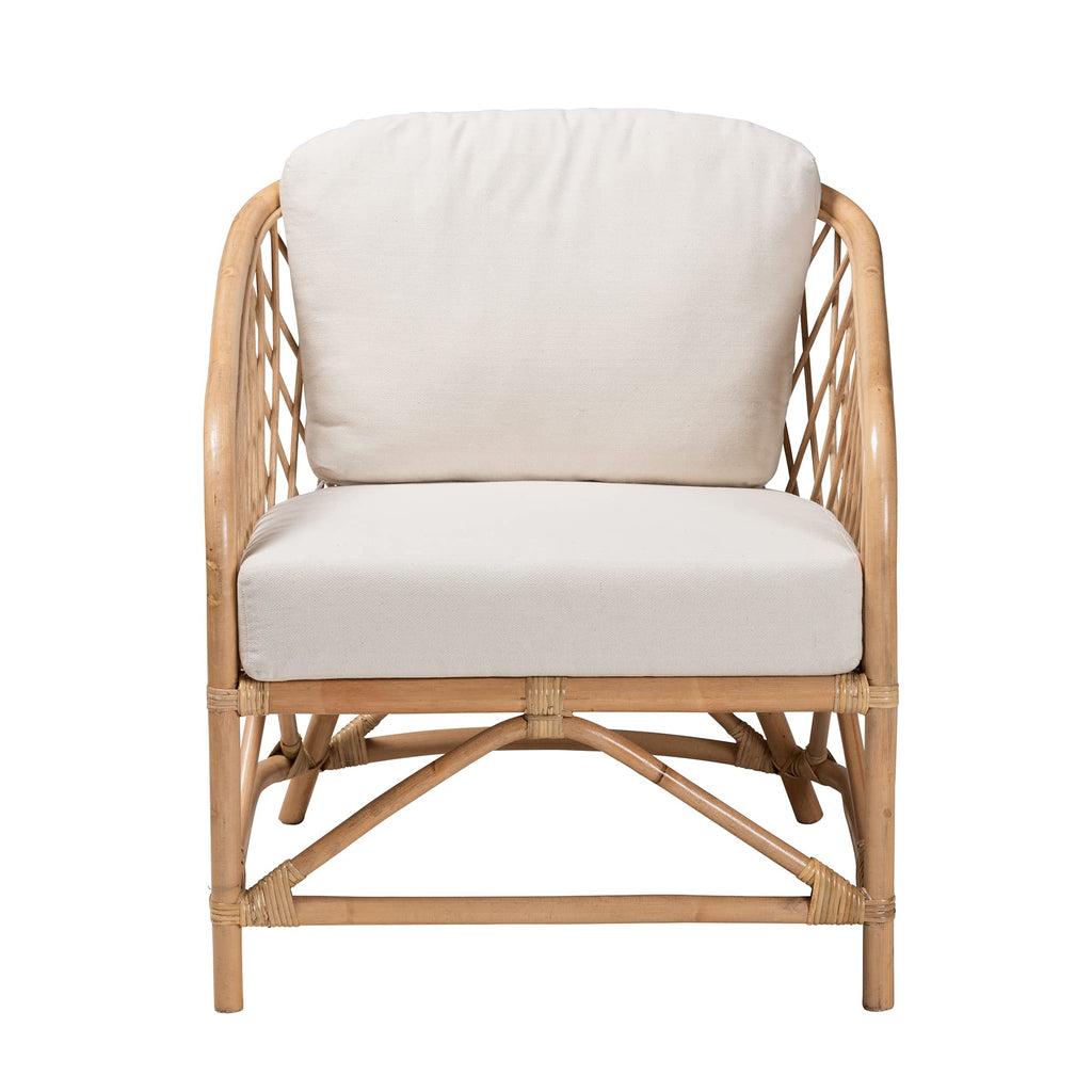 Baxton Studio Patsy Natural Rattan Armchair