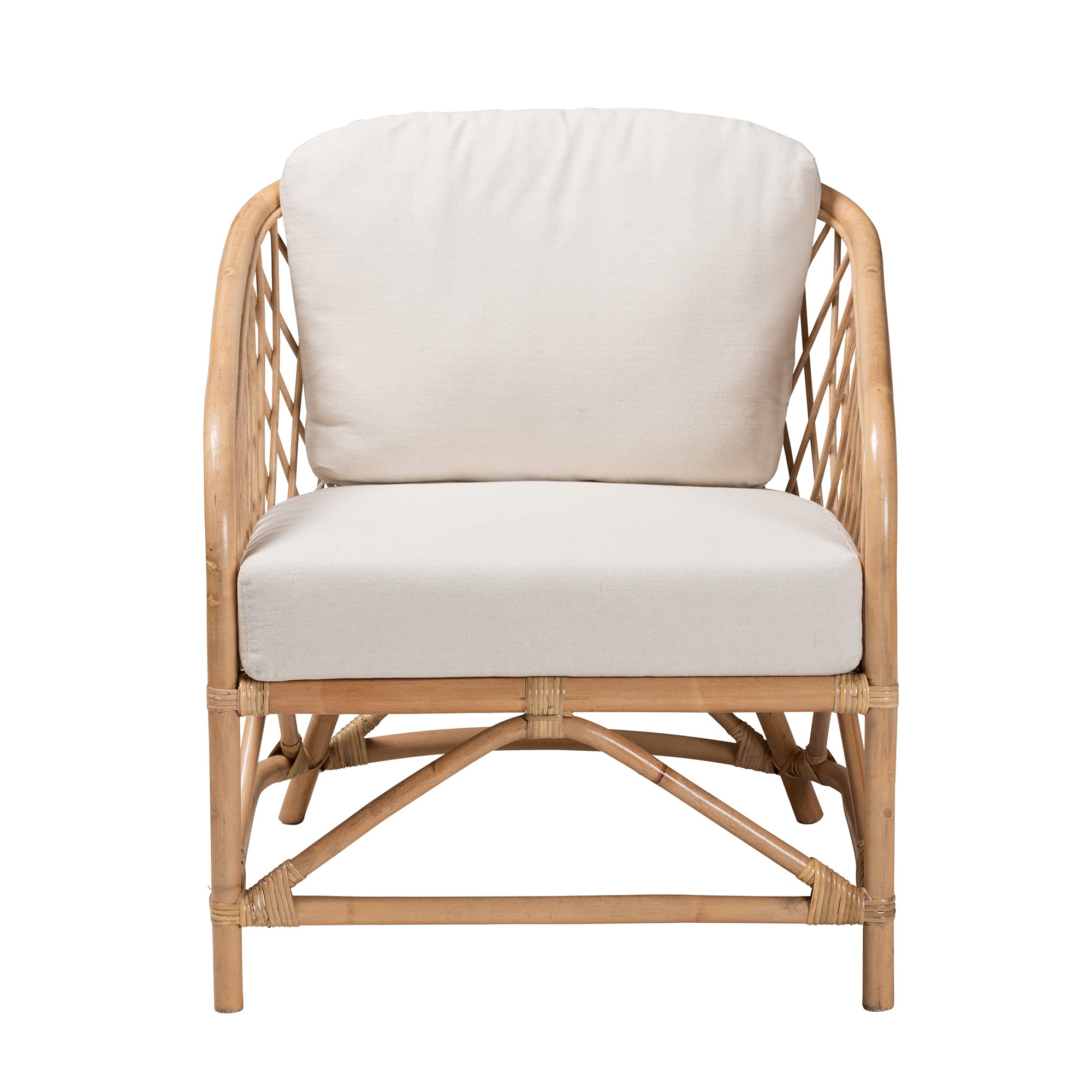 Baxton Studio Patsy Natural Rattan Armchair