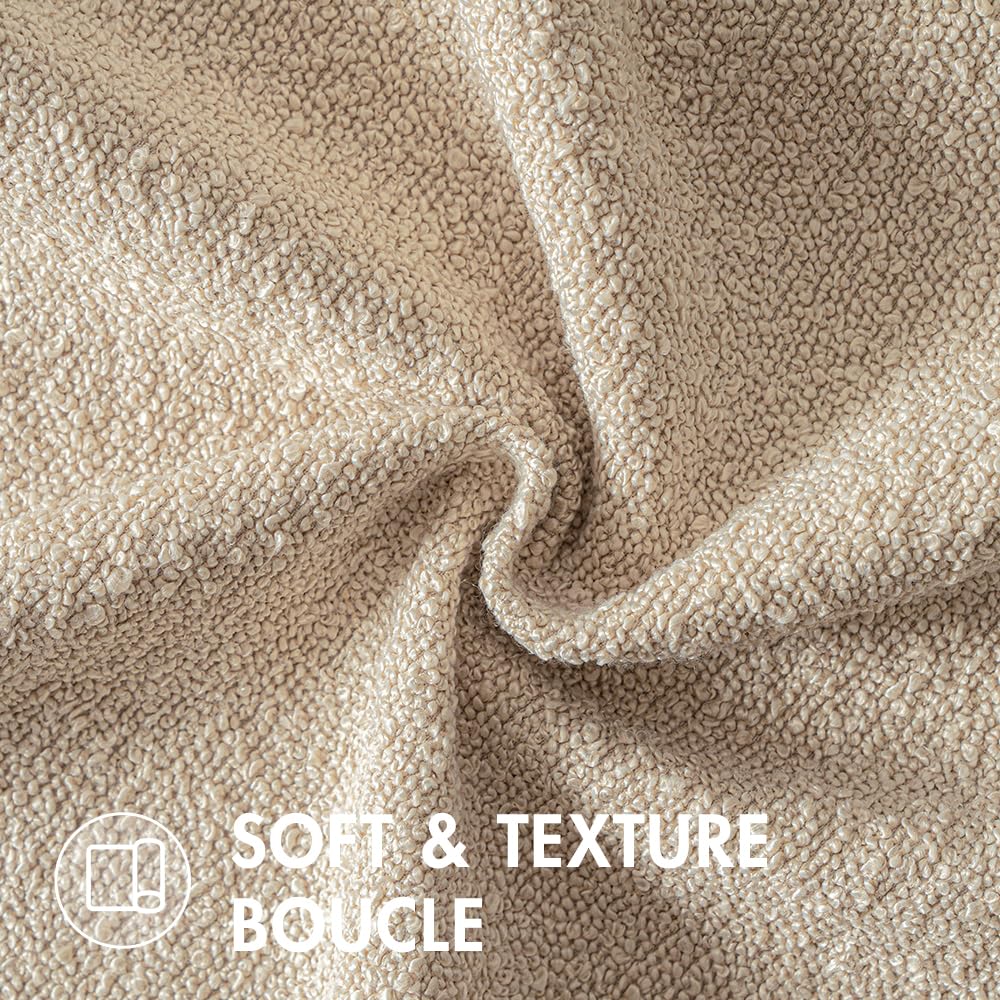 Miulee 24X24 Inch Decorative Pillow Covers For Couch Bed Set Of 2 Textured Boucle Neutral Throw Pillows Neutral Accent Solid Euro Cushion Pillowcase Cozy Soft Chair Sofa Livingroom Home Decor