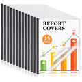 Report Covers With Sliding Bar, 25 Pack Clear Report Covers For A4 And Letter Size Paper, Presentation Folders Resume Document C