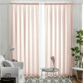 Melodieux Light Pink Semi Sheer Curtains 108 Inches Long for Living Room Bedroom, Extra Long Linen Look Rustic Rod Pocket Sheer 