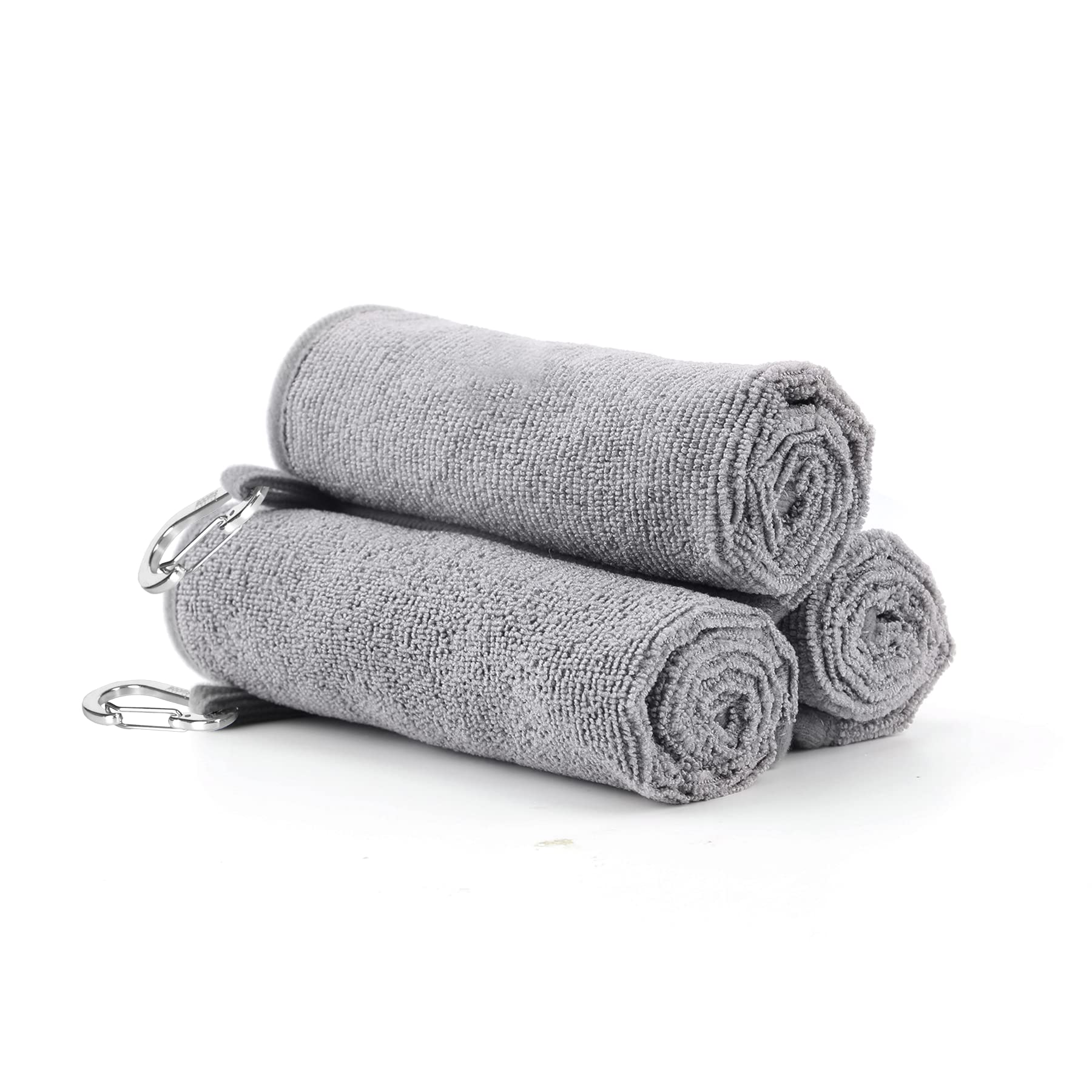 Booms Fishing B0T Microfiber Fishing Towel with Clip, 3 Pack Gray