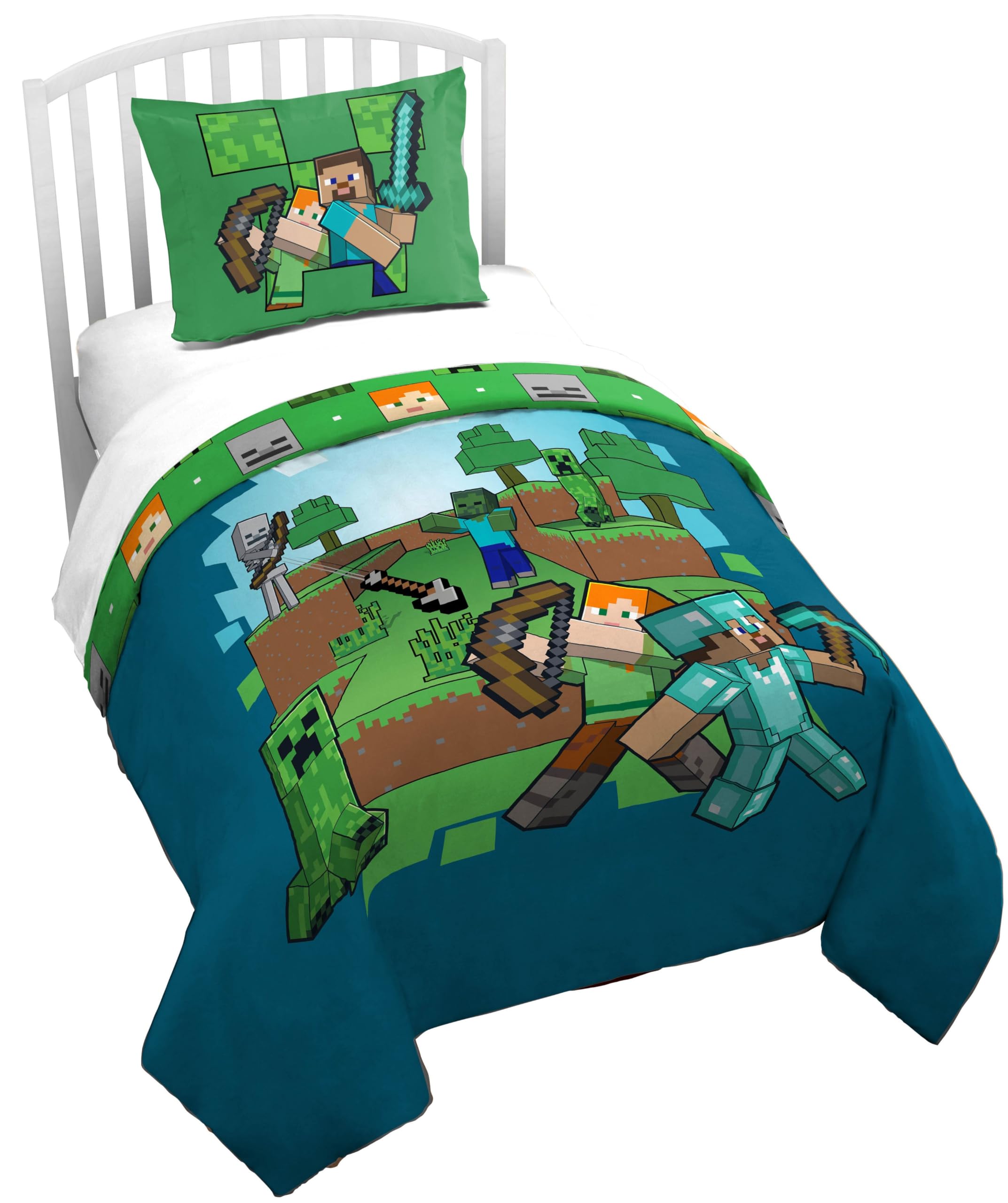 Jay Franco Duvet Cover Set - 2 Piece Comforter Cover And Sham Set, Super Soft Cozy Kids Bedding (Insert Not Included) Blue - Min