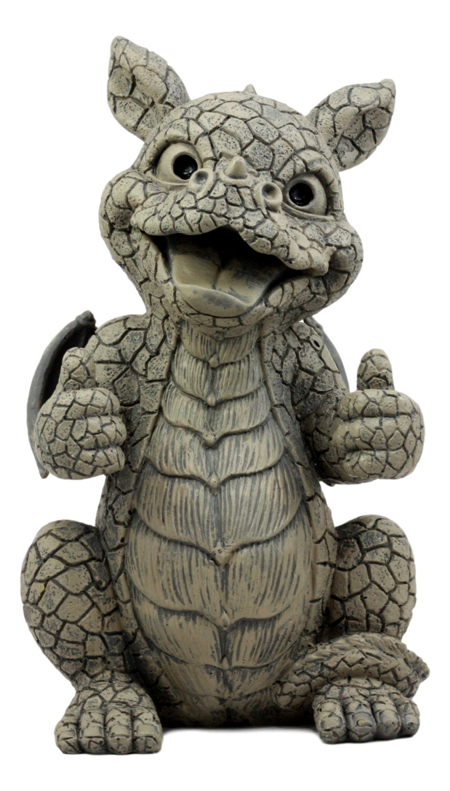 Ebros Whimsical Good Job Thumbs Up Dragon Garden Statue Faux Stone Resin Finish 10' H Dungeons And Dragons Mythical Fantasy Scu