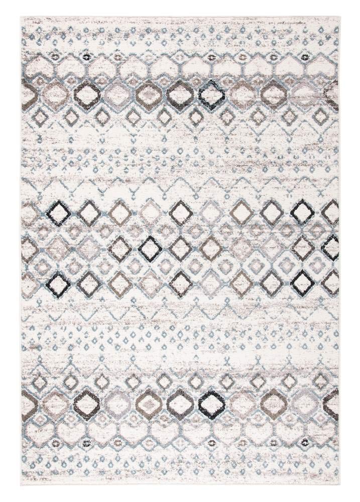 SAFAVIEH Amsterdam Collection Area Rug - 10' x 14', Ivory & Grey, Moroccan Boho Design, Non-Shedding & Easy Care, Ideal for High