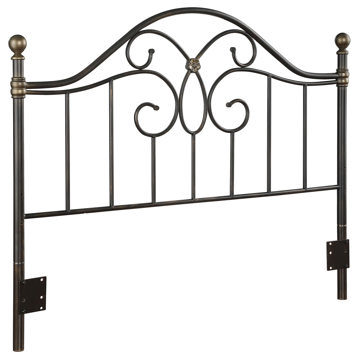 Coaster Home Furnishings Bailey Traditional 48-inch Metal Open Frame Headboard for Bedroom Convertible Queen or Full Size Black 300182QF