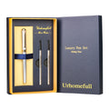 Urhomefull Stunning Luxury Rollerball Pen With 24K Gold Trim,Switzerland Tip With Black Ink Refills,Perfect Roller Ball Point Pe