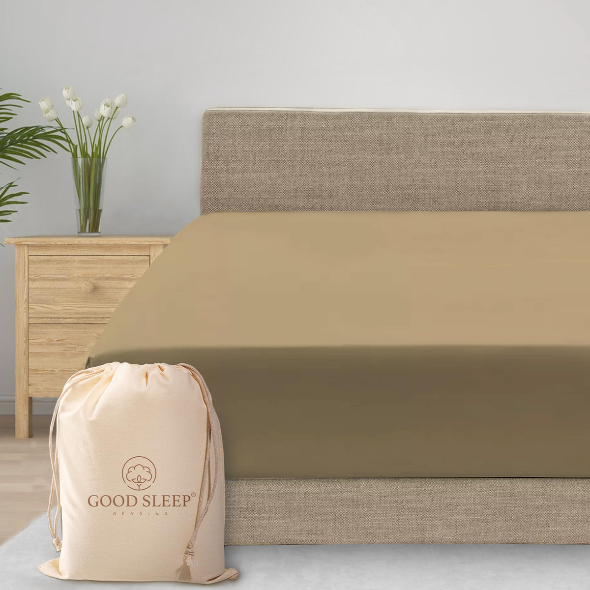 Good Sleep Bedding King Size Fitted Sheet - 800 Thread Count King Fitted Sheet Only Deep Pocket 16', Soft & Breathable, 100% Eg