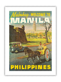 Manila Philippines - Mabuhay (Welcome) - Vintage Travel Poster c.1950s - Bamboo Fine Art 290gsm Paper Print (Unframed) 18x24in