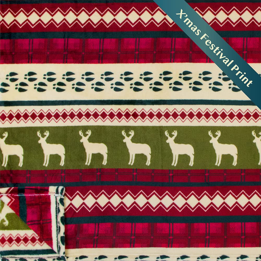 Pavilia Christmas Throw Blanket | Red Christmas Holiday Fleece Blanket | Soft, Plush, Warm Winter Cabin Throw, Twin 60X80 (Red C
