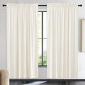 Nicetown Thermal Insulated Ivory White Velvet Curtains 72 Inch Length, Heavy Duty Keep Warm Drapes Room Darkening Thermal Insula